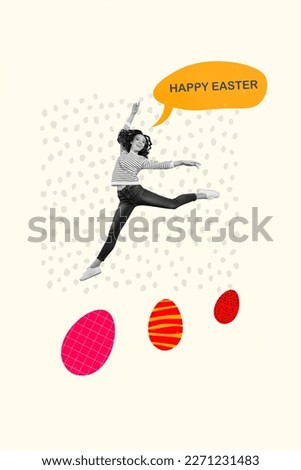 Collage image artwork sketch invitation card poster postcard of joyful girl have fun wish you good mood isolated on drawing background