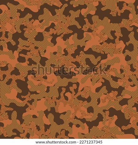 Brown Repeated Artistic Vector Art. Camouflage Man Desert Seamless Modern Vector Backdrop. Khaki Repeated Abstract Graphic Wrapping. Beige Camouflage Seamless Pattern. Camoflage