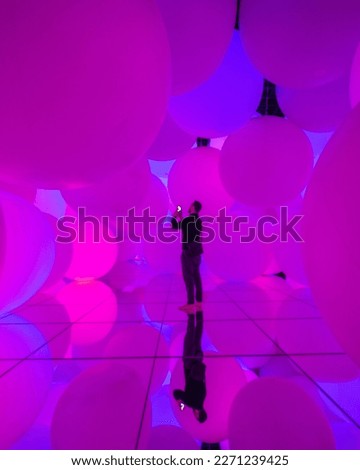 Exhibition using light and high technology in Tokyo. Royalty-Free Stock Photo #2271239425