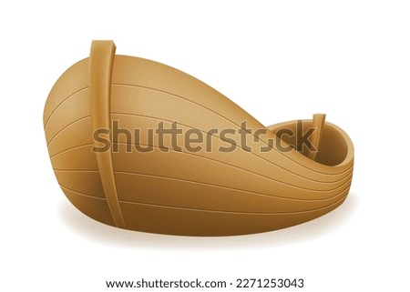 old wooden fishing boat for amateur fishing vector illustration isolated on white background