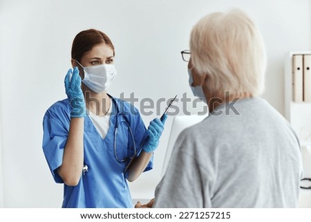 nurse and patient Hospital visit medical masks