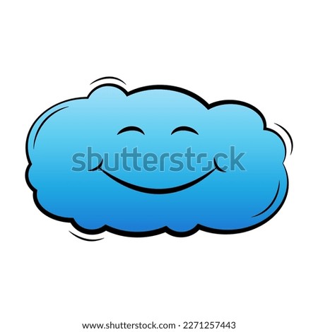 Cloud character in blue color. Cartoon cloud in vector. Cloud computing concept illustration. 