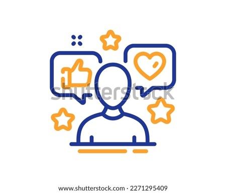 Influence line icon. Social media blogger sign. Influencer headshot symbol. Colorful thin line outline concept. Linear style influence icon. Editable stroke. Vector Royalty-Free Stock Photo #2271295409