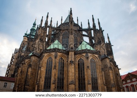 Metropolitan Cathedral of Saints Vitus Wenceslaus and Adalbert. seat of Archbishop of Prague. Roman Catholic Cathedral in Prague, Czech Republic  