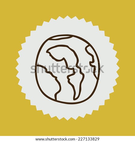 World design over yellow background, vector illustration