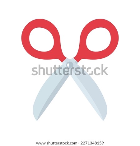 Red scissors emoji vector symbol sign icon illustration