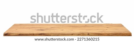 Wooden table top surface isolated over white background. Solid wood furniture close view vector illustration Royalty-Free Stock Photo #2271360215