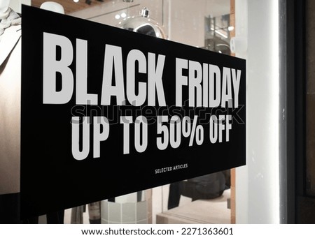 Black Friday Sales Banner in a shop window
