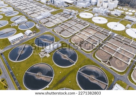 Czajka - sewage treatment plant, Warsaw, Poland, aerial shot. High quality photo