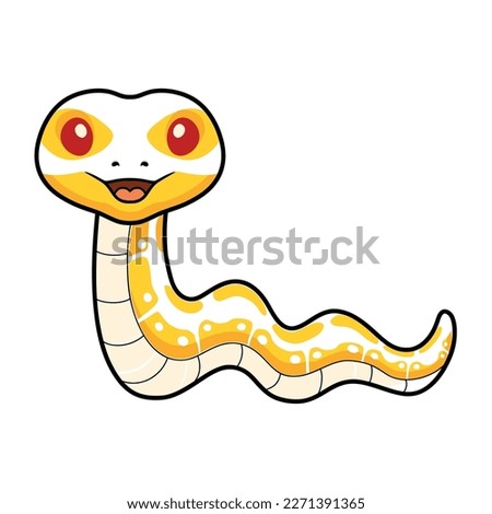 Cute albino ball python snake cartoon