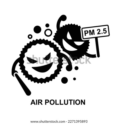 Air pollution icon. Atmospheric aerosol particles isolated on background vector illustration. Royalty-Free Stock Photo #2271395893
