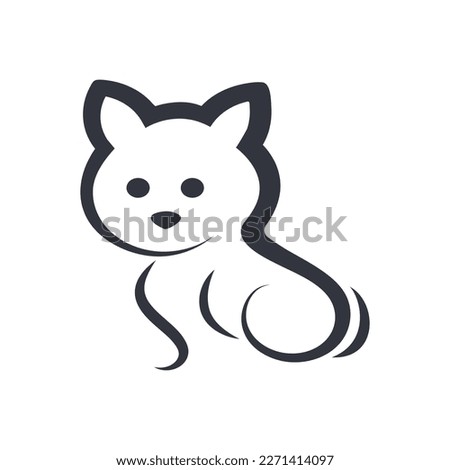 Cat logo illustration icon  vector template