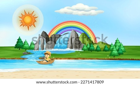 The water cycle on Earth concept illustration
