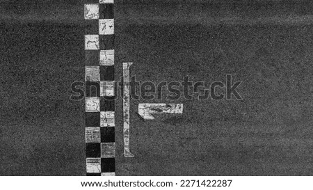 Aerial top view grid start, Start of track, Racing asphalt road Royalty-Free Stock Photo #2271422287