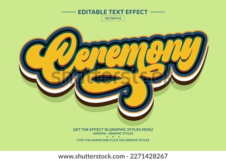 Ceremony 3D editable text effect template