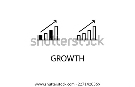 Growth double icon design stoke illustration