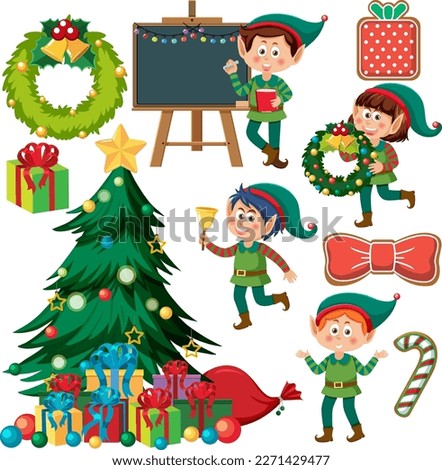 Set of Christmas element illustration