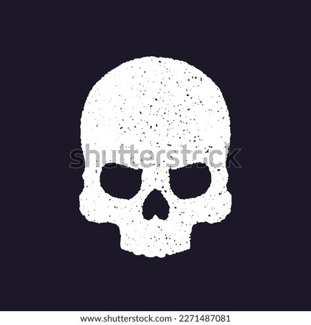 skull on dark, grunge vector illustration