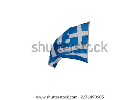 old greece flag isolated on white background