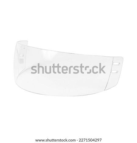 Acrylic Transparent Protective Visor for Hockey Helmet on White Background with Shadow. Royalty-Free Stock Photo #2271504297
