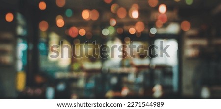 Abstract blur interior design of coffee shop or cafe, living room, pub and store for background. Royalty-Free Stock Photo #2271544989