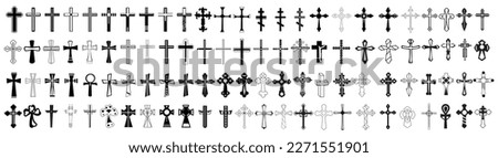 Set of crosses on white background Royalty-Free Stock Photo #2271551901