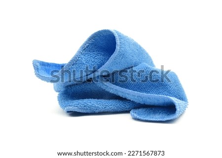 Crumpled microfiber cloth, towel, isolated on white background