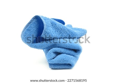 Crumpled microfiber cloth isolated on white background