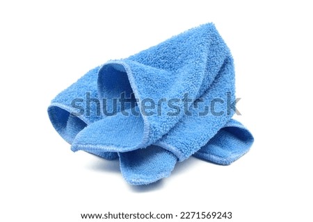 Crumpled microfiber cloth isolated on white background