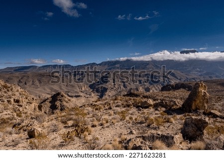 Looking Down From the Marufo Vega Trail Toward Mexico in Big Bend National Park Royalty-Free Stock Photo #2271623281