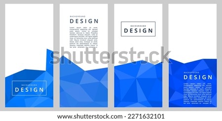 set banner with blue triangle design background