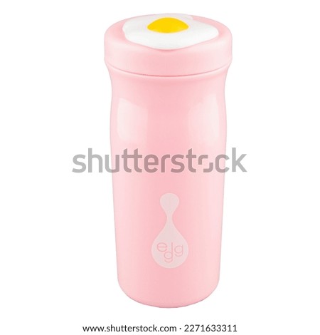Home Modern thermos for hot and cold drinks in bright color on a white background