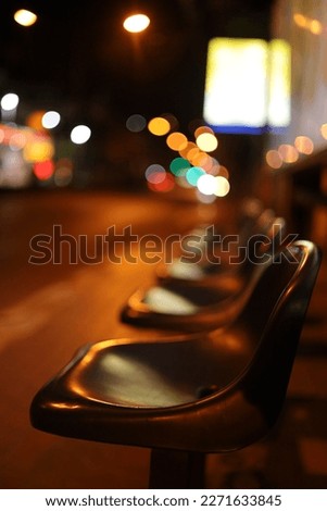 The chair at the bus stop, Chiang Mai, Thailand, the romance of the night streets.