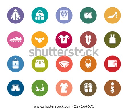 Clothing and Accessories Color Icons