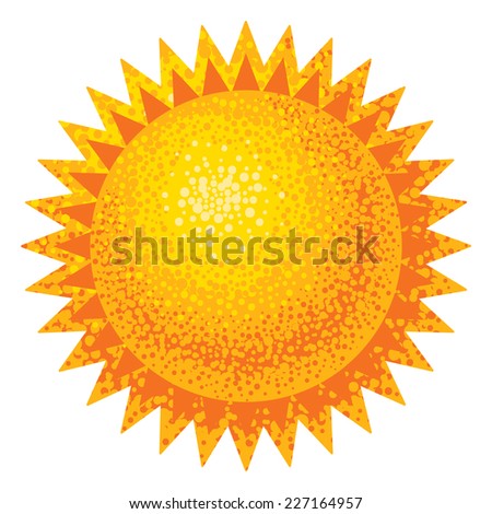 Vector sun isolated on white. Eps8. CMYK. Organized by layers. Global colors. Gradients free.