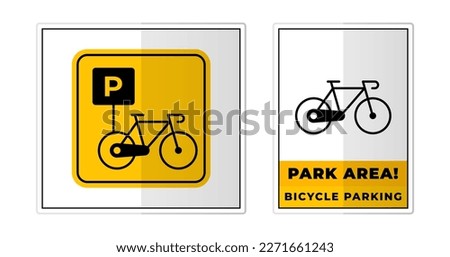 Bicycle Parking Sign Label Symbol Icon Vector Illustration