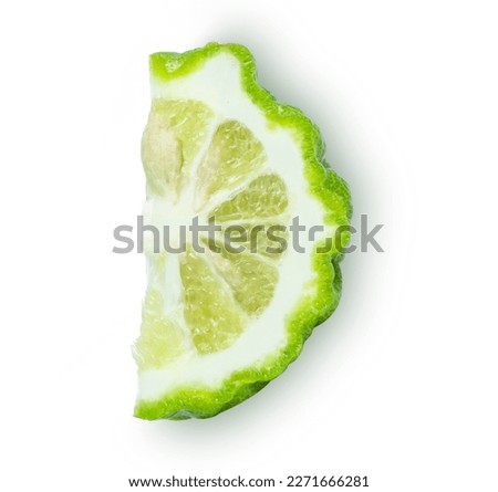 Bergamot top view isolated on white background