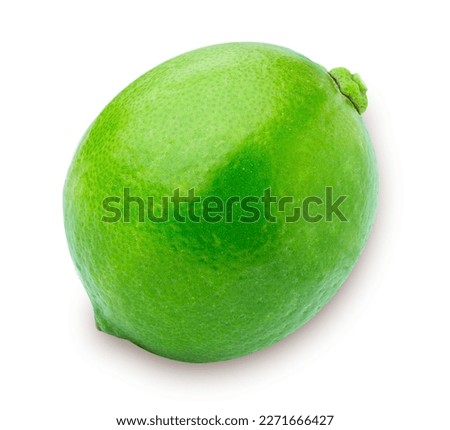 top view green lime isolated on white background 