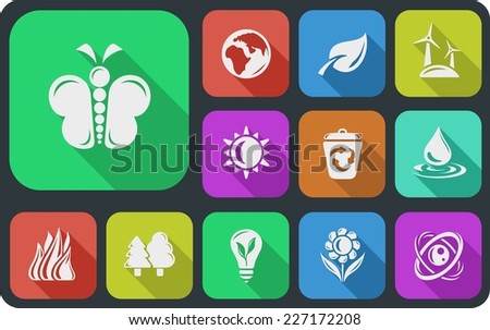 Environment flat icons