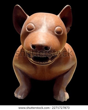 Clay figure of a pre-Hispanic xoloitxcuintle dog