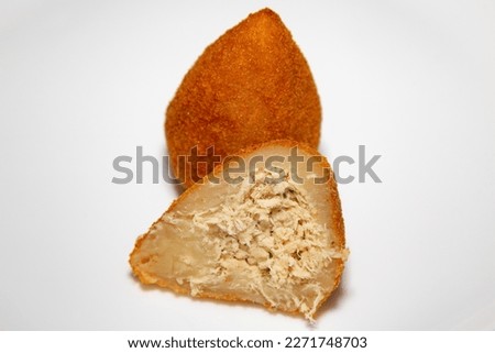 Traditional Coxinha of chicken.Typic Brazilian snack