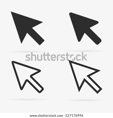 Clean vector modern set of arrow cursors symbol icons Royalty-Free Stock Photo #227176996