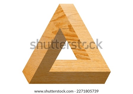 Impossible figure made from wood Royalty-Free Stock Photo #2271805739