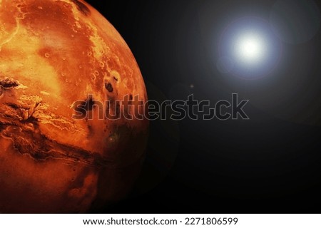 Planet Mars on a dark background. Elements of this image furnishing NASA. High quality photo