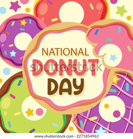 Happy doughnut day in June illustration