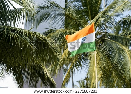 Indian flag against tree background