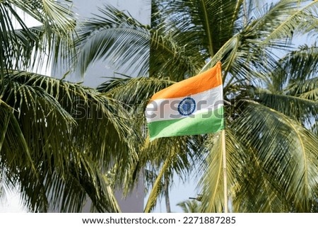 Indian flag against tree background