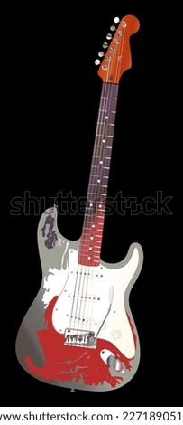 musical instrument - electro guitar vector illustration