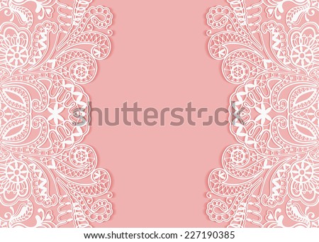 Abstract background, wedding invitation or greeting card design with lace pattern, beautiful luxury postcard, ornate page cover, ornamental vector illustration