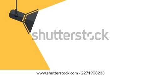 Lamp illumination icon in flat style. Spotlight vector illustration on isolated background. Floodlight energy sign business concept. Royalty-Free Stock Photo #2271908233